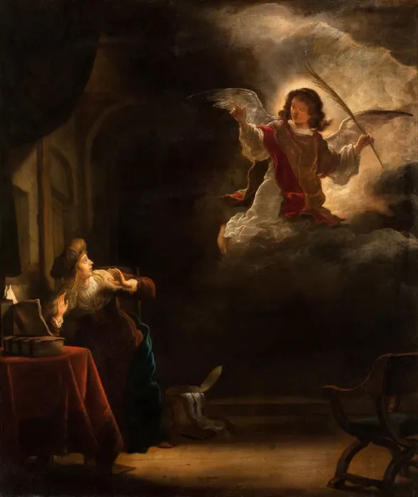 Framed Print : The Annunciation, 1655. Artist: Koninck, Salomon (1609-1656) Framed Print : The Annunciation, 1655. Artist: Koninck, Salomon (1609-1656)