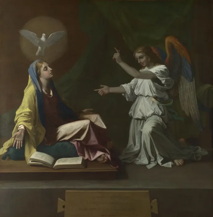Framed Print : The Annunciation, 1657. Artist: Poussin, Nicolas (1594-1665) Framed Print : The Annunciation, 1657. Artist: Poussin, Nicolas (1594-1665)