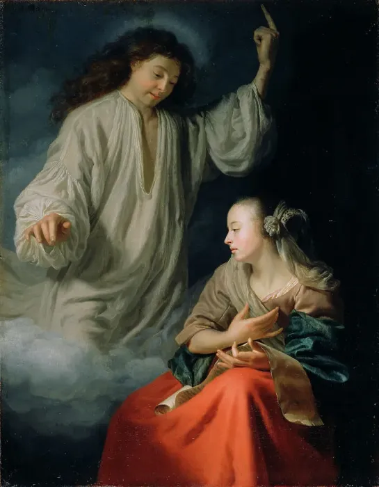 Framed Print : The Annunciation, about 1660-1665. Creator: Godfried Schalcken