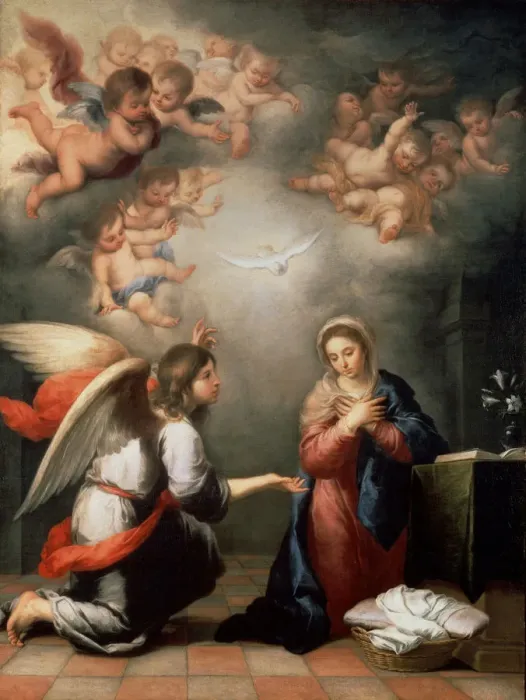 Framed Print : The Annunciation, 1660s. Artist: Bartolome Esteban Murillo Framed Print : The Annunciation, 1660s. Artist: Bartolome Esteban Murillo