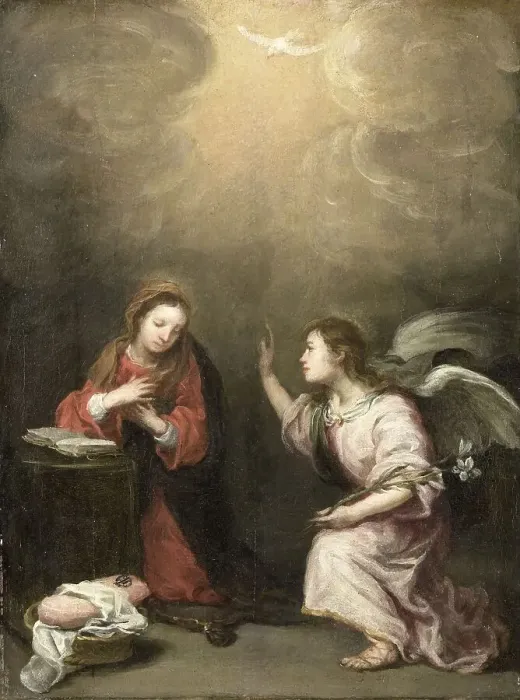Framed Print : The Annunciation, 1700-1800. Creator: Bartolomé Esteban Murillo (follower of)