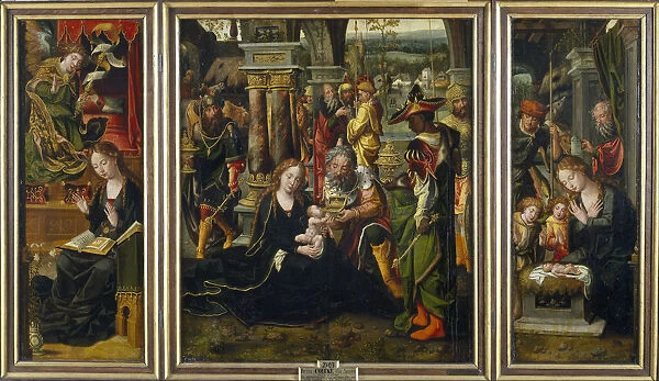 The Annunciation. The Adoration of the Magi. The Adoration of the Shepherds, Second Quarter of the 1 Artist: Coecke van Aelst, Pieter, the Elder (1502-1550)