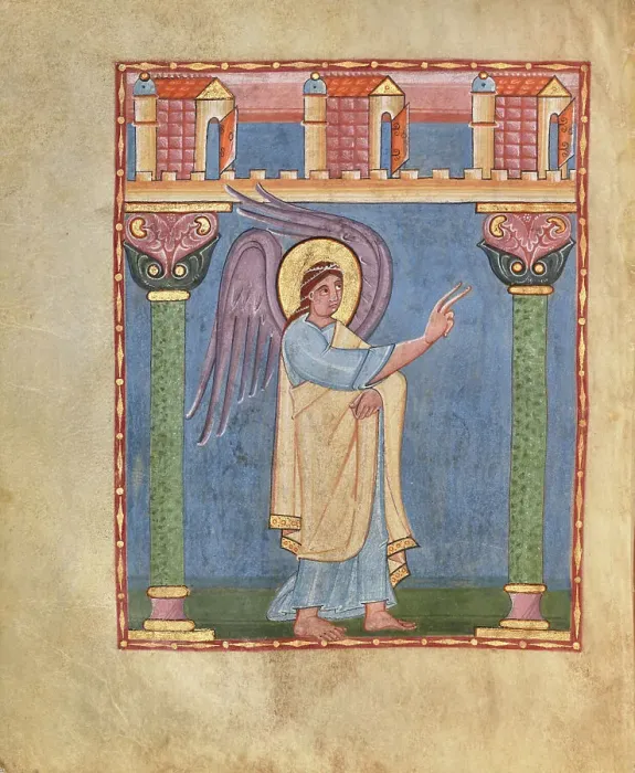 Framed Print : The Annunciation, Angel Gabriel, shortly after 1053. Creator: Unknown Framed Print : The Annunciation, Angel Gabriel, shortly after 1053. Creator: Unknown