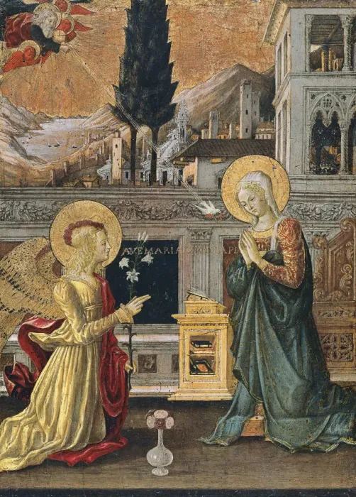 Framed Print : The Annunciation. Artist: Bonfigli, Benedetto (1420-1496) Framed Print : The Annunciation. Artist: Bonfigli, Benedetto (1420-1496)