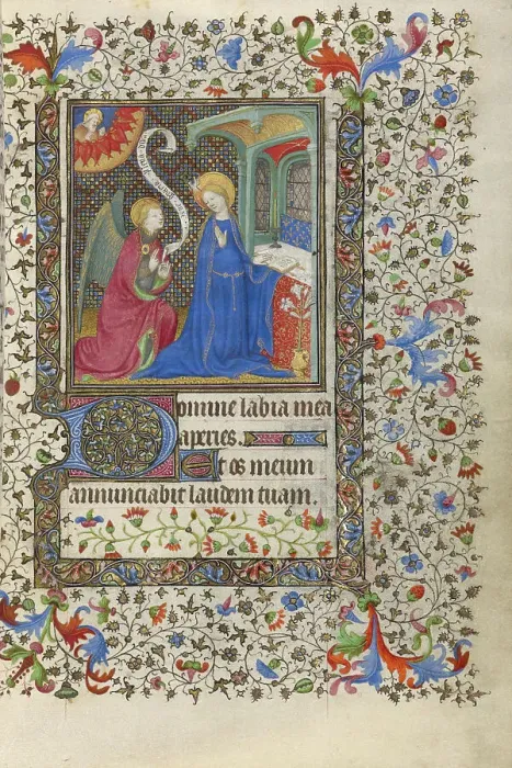 Framed Print : The Annunciation; Book of Hours, about 1415-1420. Creators: Boucicaut Master, Workshop of the Boucicaut Master Framed Print : The Annunciation; Book of Hours, about 1415-1420. Creators: Boucicaut Master, Workshop of the Boucicaut Master