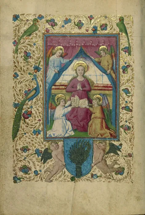 Framed Print : The Annunciation; Book of Hours, about 1460. Creator: Unknown Framed Print : The Annunciation; Book of Hours, about 1460. Creator: Unknown