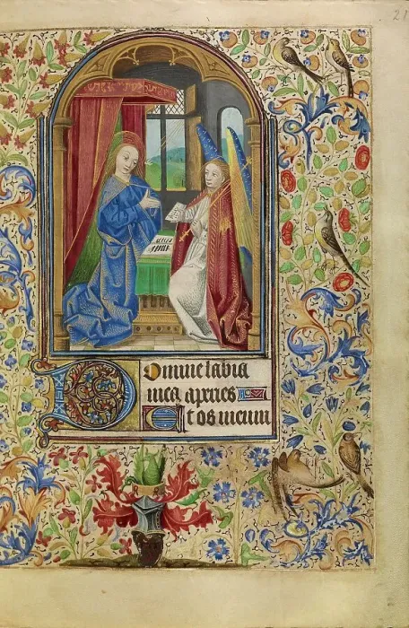Framed Print : The Annunciation; Book of Hours, about 1466-1470. Creator: Master of Jacques of Luxembourg Framed Print : The Annunciation; Book of Hours, about 1466-1470. Creator: Master of Jacques of Luxembourg