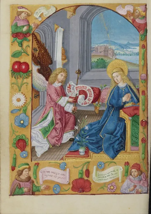 Framed Print : The Annunciation; Book of Hours, early 16th century. Creator: Unknown Framed Print : The Annunciation; Book of Hours, early 16th century. Creator: Unknown