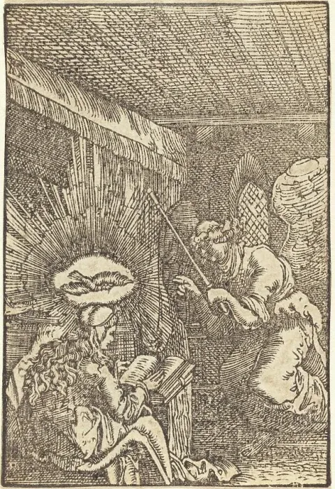Framed Print : The Annunciation, c. 1513. Creator: Albrecht Altdorfer Framed Print : The Annunciation, c. 1513. Creator: Albrecht Altdorfer