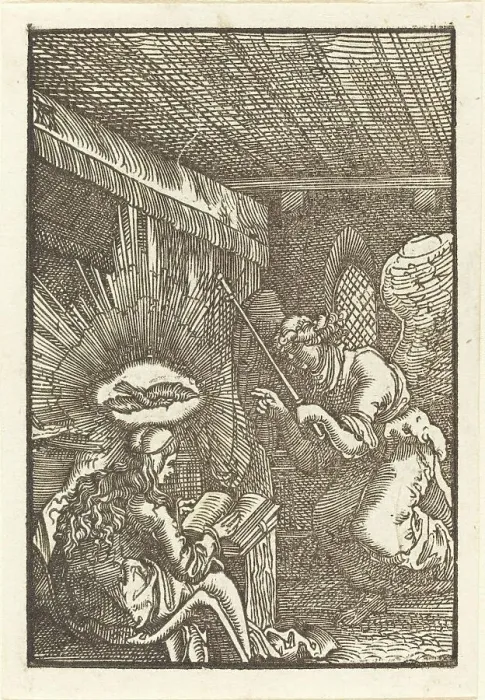 Framed Print : The Annunciation, c. 1513. Creator: Albrecht Altdorfer Framed Print : The Annunciation, c. 1513. Creator: Albrecht Altdorfer
