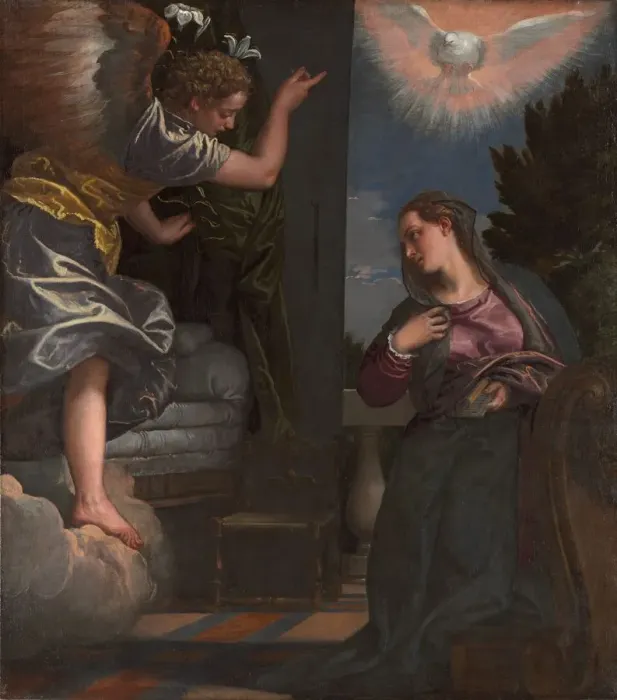 Framed Print : The Annunciation, c. 1580. Creator: Paolo Veronese (Italian, 1528-1588); Workshop Framed Print : The Annunciation, c. 1580. Creator: Paolo Veronese (Italian, 1528-1588); Workshop