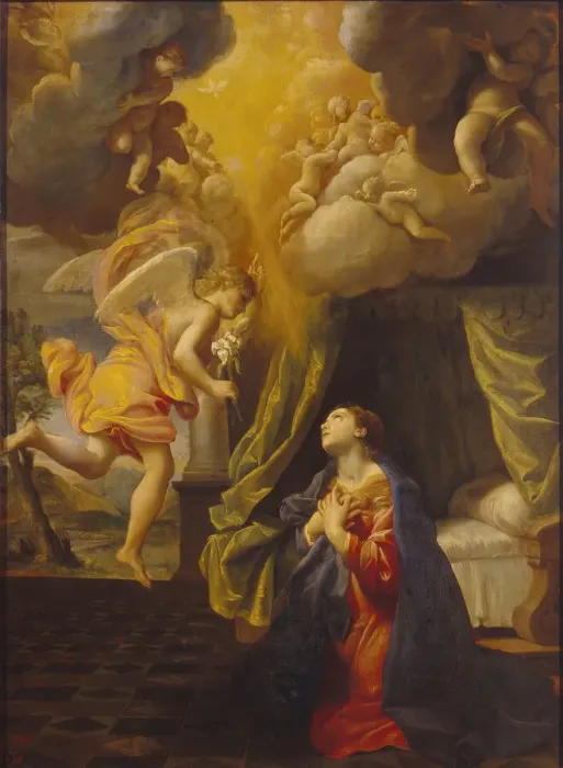 Framed Print : The Annunciation, c. 1615. Creator: Lanfranco, Giovanni (1582-1647) Framed Print : The Annunciation, c. 1615. Creator: Lanfranco, Giovanni (1582-1647)