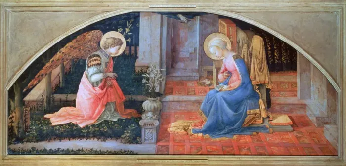 Framed Print : The Annunciation, c1450-1453. Artist: Filippino Lippi Framed Print : The Annunciation, c1450-1453. Artist: Filippino Lippi