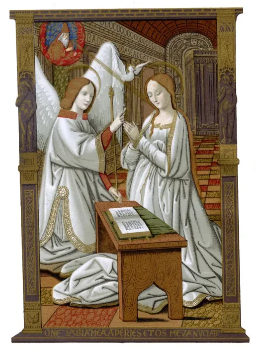 Framed Print : The Annunciation, c1503, (1870). Artist: Franz Kellerhoven Framed Print : The Annunciation, c1503, (1870). Artist: Franz Kellerhoven
