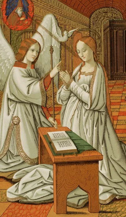 Framed Print : The Annunciation, c1503 (1877). Creator: Franz Kellerhoven Framed Print : The Annunciation, c1503 (1877). Creator: Franz Kellerhoven