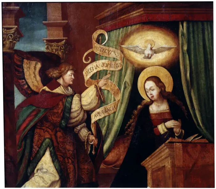 Framed Print : The Annunciation, c1520 Framed Print : The Annunciation, c1520