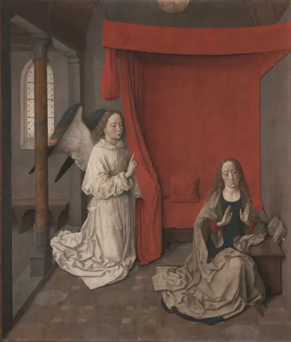 Framed Print : The Annunciation, ca 1455. Artist: Bouts, Dirk (1410 / 20-1475) Framed Print : The Annunciation, ca 1455. Artist: Bouts, Dirk (1410 / 20-1475)