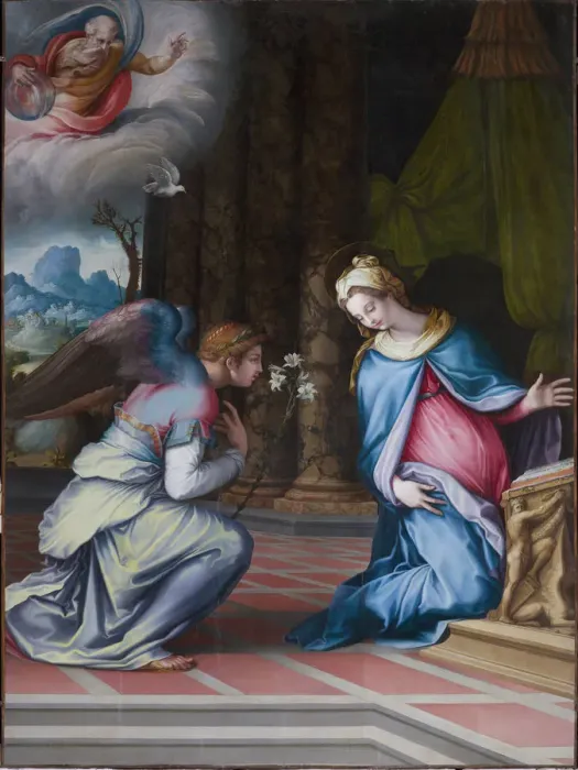 Framed Print : The Annunciation, ca 1534 Framed Print : The Annunciation, ca 1534