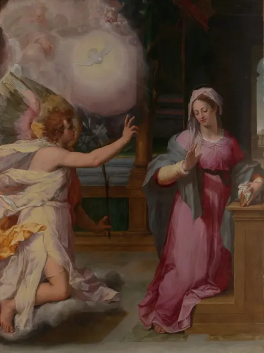 Framed Print : The Annunciation, ca. 1585. Creator: Peter Candid Framed Print : The Annunciation, ca. 1585. Creator: Peter Candid