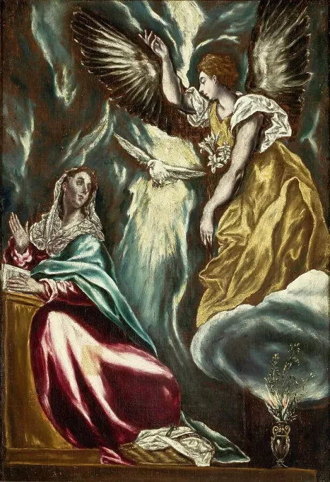 Framed Print : The Annunciation, ca. 1600. Creator: El Greco, Dominico (1541-1614) Framed Print : The Annunciation, ca. 1600. Creator: El Greco, Dominico (1541-1614)