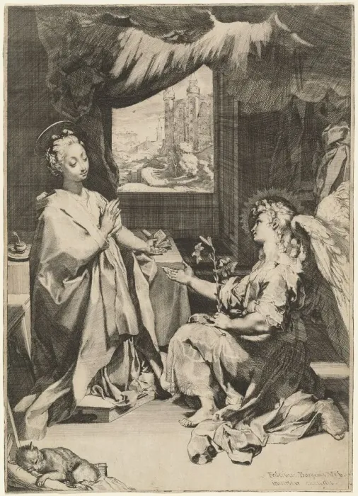 Framed Print : The Annunciation. Creator: Federico Barocci Framed Print : The Annunciation. Creator: Federico Barocci