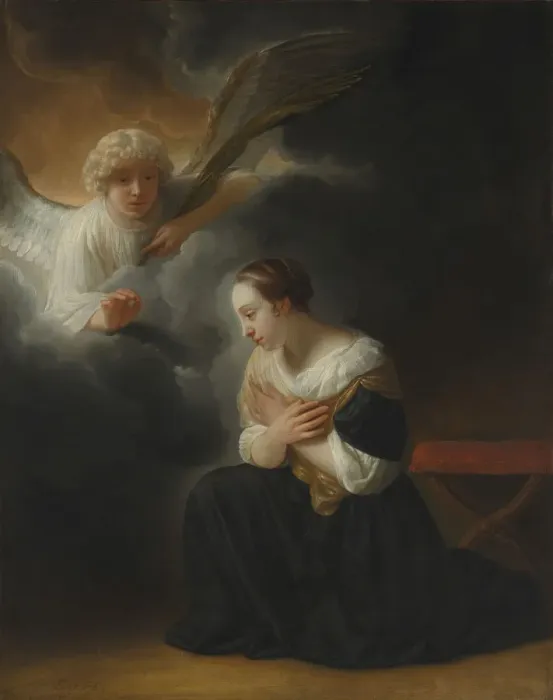 Framed Print : The Annunciation of the Death of the Virgin, ca. 1670. Creator: Samuel van Hoogstraten Framed Print : The Annunciation of the Death of the Virgin, ca. 1670. Creator: Samuel van Hoogstraten