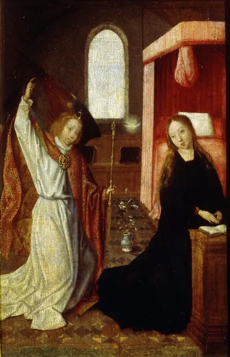 Framed Print : The Annunciation, early 16th century. Artist: Master of Hoogstraaten Framed Print : The Annunciation, early 16th century. Artist: Master of Hoogstraaten