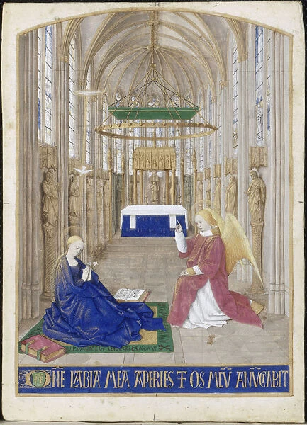The Annunciation (Hours of Etienne Chevalier). Artist: Fouquet, Jean (1420?1481)
