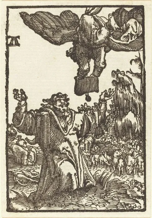 Framed Print : Annunciation to Joachim, c. 1513. Creator: Albrecht Altdorfer Framed Print : Annunciation to Joachim, c. 1513. Creator: Albrecht Altdorfer