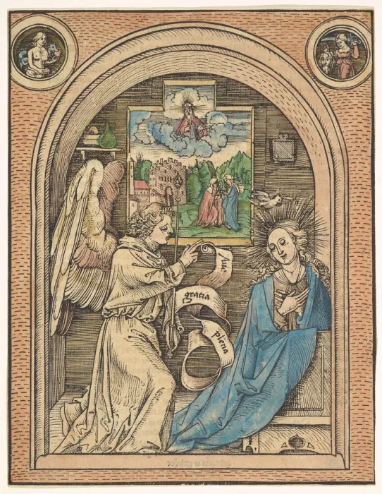 Framed Print : The Annunciation, late 15th-early 16th century. Creator: Hans Wechtlin the Elder Framed Print : The Annunciation, late 15th-early 16th century. Creator: Hans Wechtlin the Elder