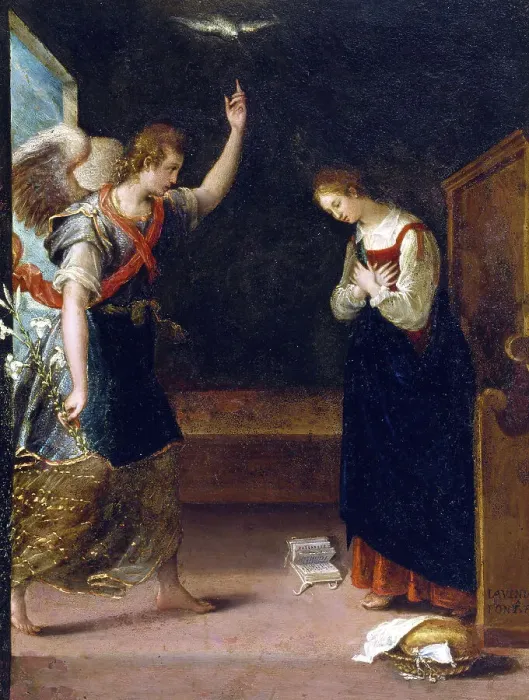 Framed Print : The Annunciation, late 16th century. Creator: Lavinia Fontana Framed Print : The Annunciation, late 16th century. Creator: Lavinia Fontana