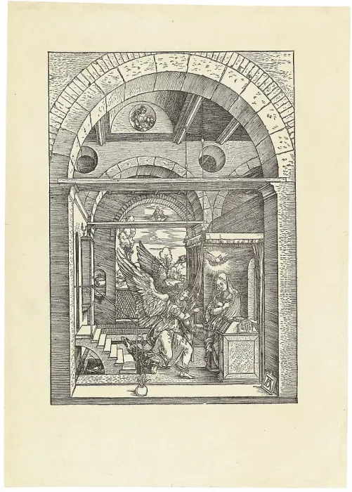 Framed Print : The Annunciation, from The Life of the Virgin, ca 1503. Creator: Dürer, Albrecht (1471-1528) Framed Print : The Annunciation, from The Life of the Virgin, ca 1503. Creator: Dürer, Albrecht (1471-1528)