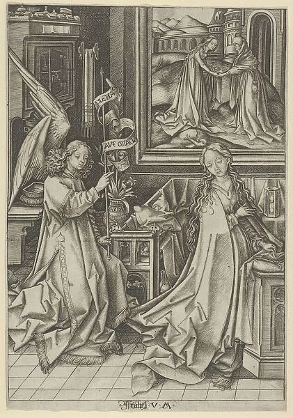 The Annunciation, from The Life of the Virgin. Creator: Israhel van Meckenem