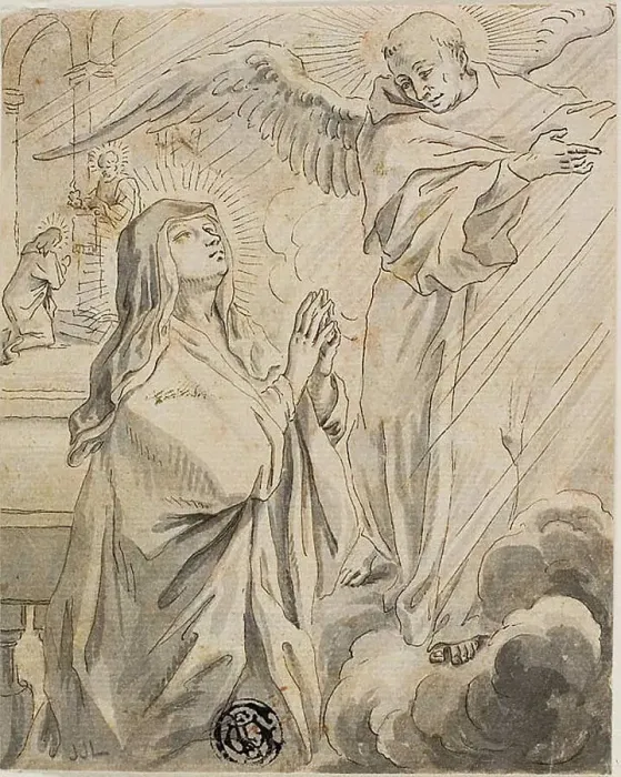 Framed Print : The Annunciation, n.d. Creator: Gerard de Lairesse Framed Print : The Annunciation, n.d. Creator: Gerard de Lairesse