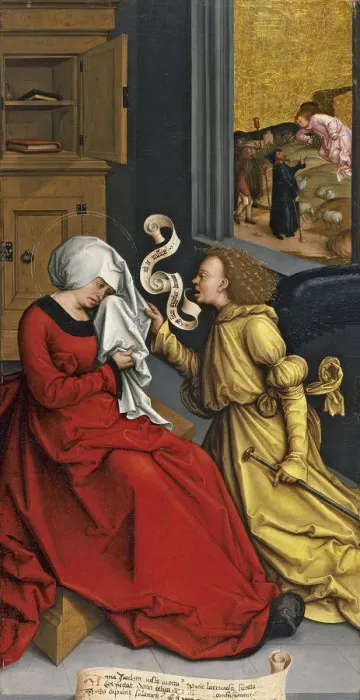Framed Print : The Annunciation to Saint Anne, ca. 1505-1510. Artist: Strigel, Bernhard (ca 1460-1528) Framed Print : The Annunciation to Saint Anne, ca. 1505-1510. Artist: Strigel, Bernhard (ca 1460-1528)