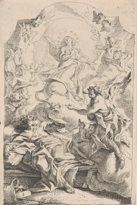 Framed Print : The Annunciation to Saint Joseph, 1725-75. Creator: Carlo Innocenzo Carloni Framed Print : The Annunciation to Saint Joseph, 1725-75. Creator: Carlo Innocenzo Carloni