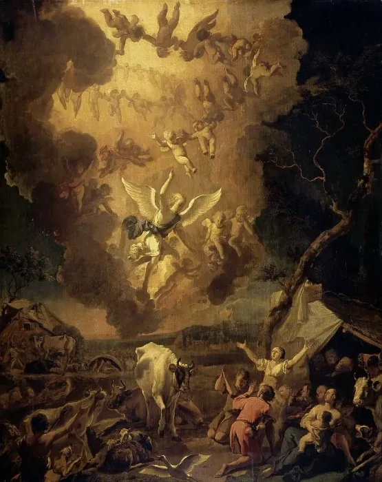 Framed Print : The Annunciation to the Shepherds, 1663. Creator: Abraham Hondius Framed Print : The Annunciation to the Shepherds, 1663. Creator: Abraham Hondius