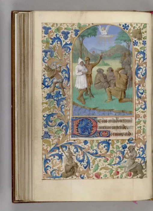 Framed Print : The Annunciation to the Shepherds (Book of Hours), 1450-1499. Artist: Fouquet, Jean (workshop) Framed Print : The Annunciation to the Shepherds (Book of Hours), 1450-1499. Artist: Fouquet, Jean (workshop)
