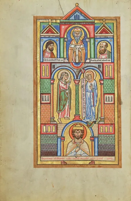 Framed Print : The Annunciation; Stammheim Missal, probably 1170s. Creator: Unknown Framed Print : The Annunciation; Stammheim Missal, probably 1170s. Creator: Unknown