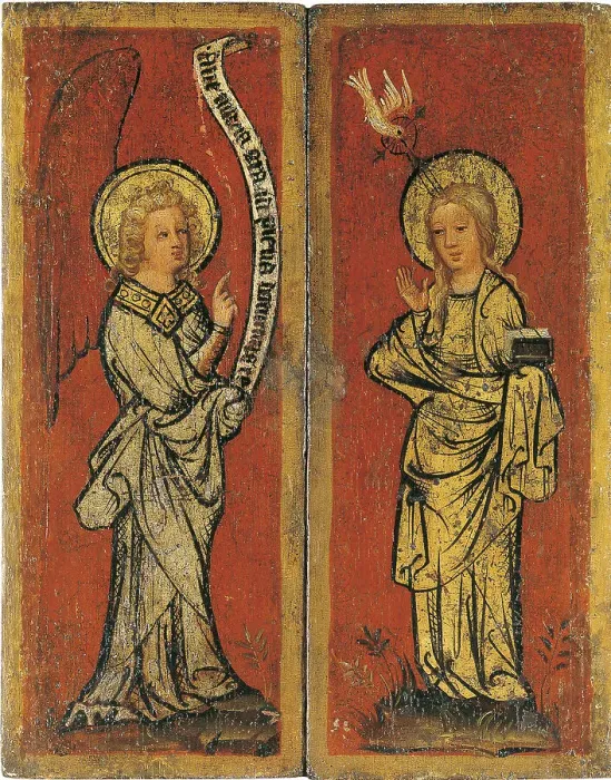 Framed Print : The Annunciation. Triptych of The Holy Face. Artist: Master Bertram (ca 1340-ca 1415) Framed Print : The Annunciation. Triptych of The Holy Face. Artist: Master Bertram (ca 1340-ca 1415)
