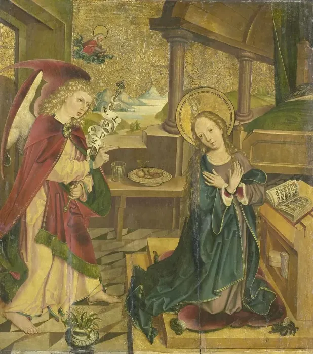 Framed Print : Annunciation to the Virgin, 1490-1510. Creator: Meester van het Salemer Altaar Framed Print : Annunciation to the Virgin, 1490-1510. Creator: Meester van het Salemer Altaar