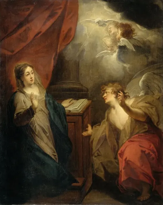 Framed Print : Annunciation to the Virgin, 1723. Creator: Jacob de Wit
