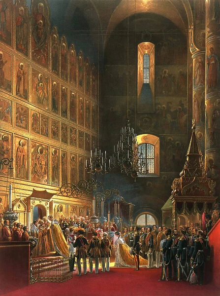 The anointing of Tsar Alexander II of Russia, Moscow, 1856. Artist: Georg Wilhelm Timm