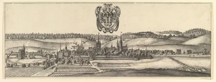 Framed Print : Ansbach and Coburg, View (a) of two views (a&b). 1625-77. Creator: Wenceslaus Hollar Framed Print : Ansbach and Coburg, View (a) of two views (a&b). 1625-77. Creator: Wenceslaus Hollar