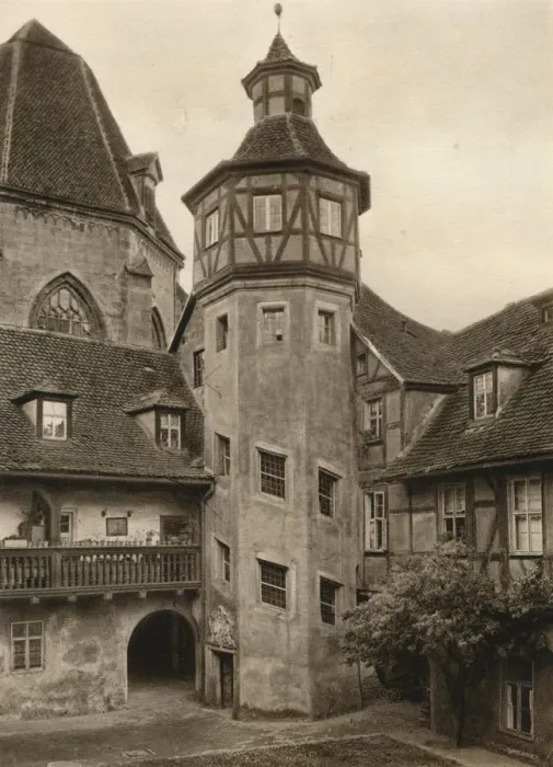 Framed Print : Ansbach - Courtyard, 1931. Artist: Kurt Hielscher Framed Print : Ansbach - Courtyard, 1931. Artist: Kurt Hielscher