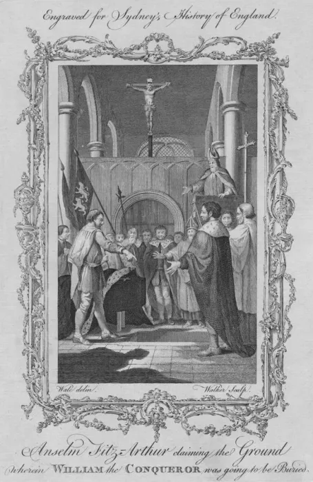 Framed Print : Anselm Fitz Arthur claiming the Ground where William the Conqueror was to be buried, 1773 Framed Print : Anselm Fitz Arthur claiming the Ground where William the Conqueror was to be buried, 1773