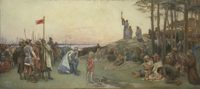 Framed Print : Ansgar Preaching Christianity, 1889 Framed Print : Ansgar Preaching Christianity, 1889