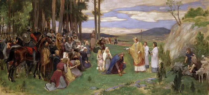 Framed Print : Ansgar Preaching Christianity, late 19th-early 20th century. Creator: Georg Pauli Framed Print : Ansgar Preaching Christianity, late 19th-early 20th century. Creator: Georg Pauli