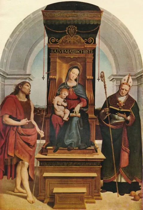 Framed Print : The Ansidei Madonna, 1505, (1911). Artist: Raphael Framed Print : The Ansidei Madonna, 1505, (1911). Artist: Raphael