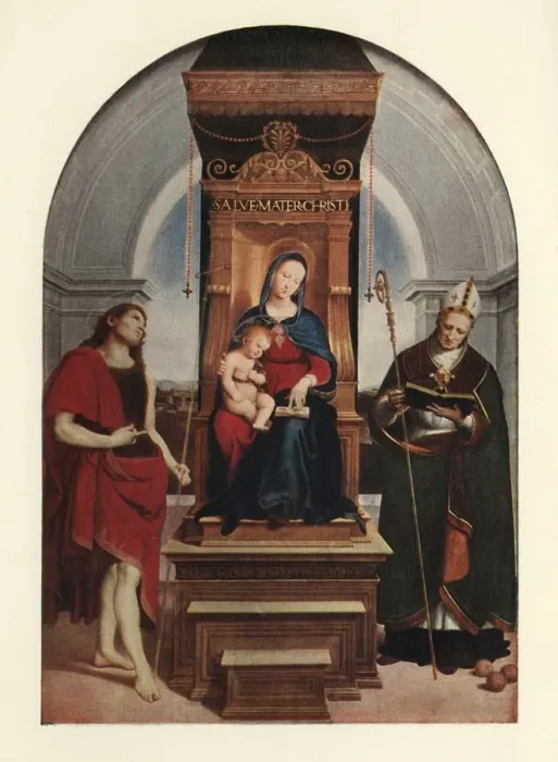 Framed Print : The Ansidei Madonna, 1505, (c1912). Artist: Raphael Framed Print : The Ansidei Madonna, 1505, (c1912). Artist: Raphael